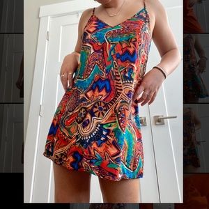 Graphic colorful print Shein dress